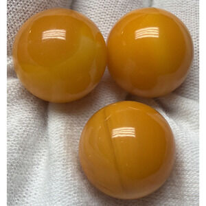 Vtg Lot of 3 Vitro Agate Marble King Orange Marmalade Jelly Butterscotch